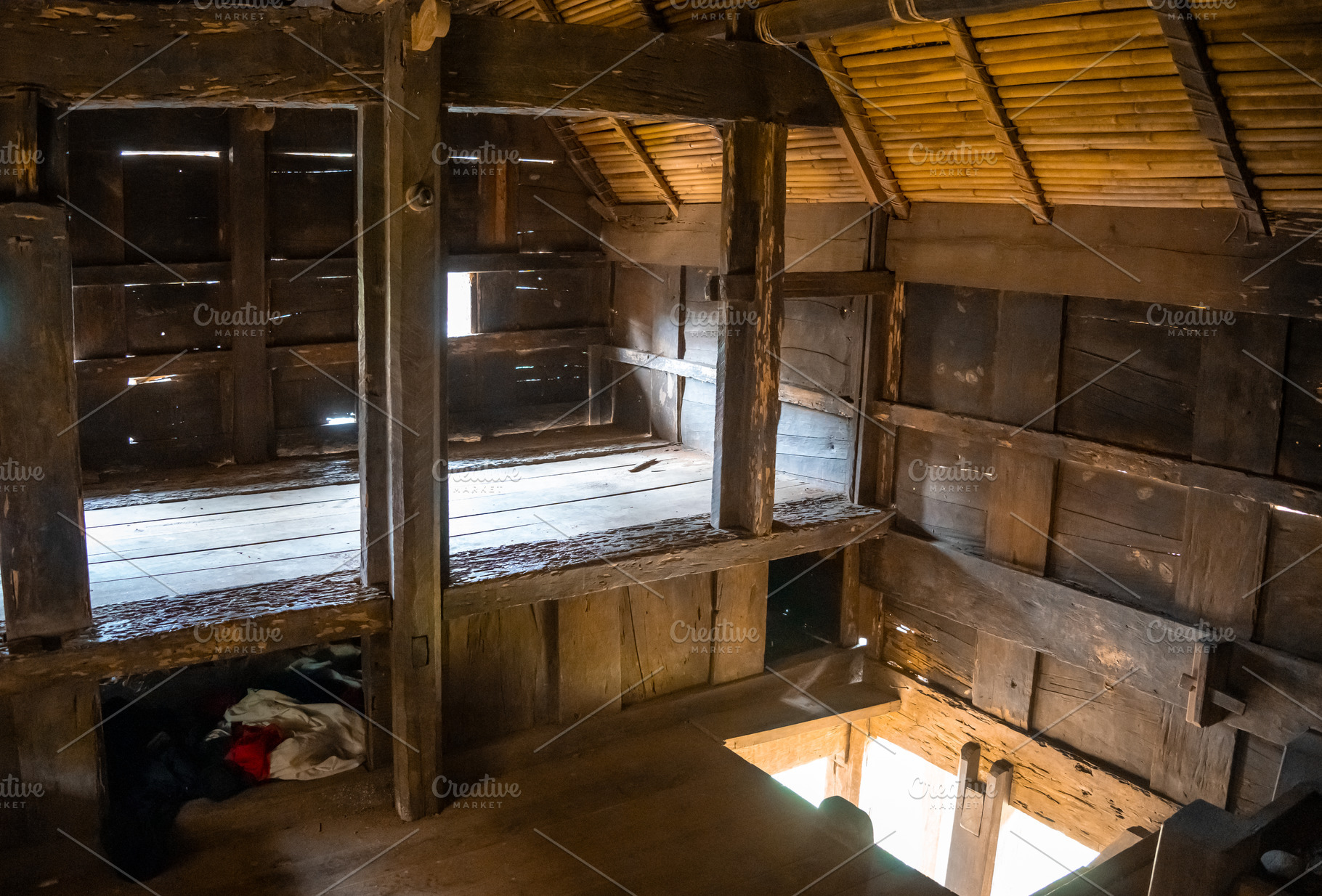 Interior of a traditional Toraja house, Sulawesi, Indonesia, an Architecture Photo by GoodGoods