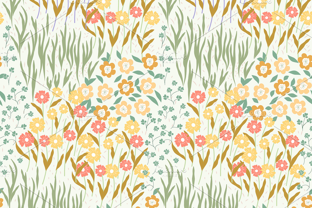 BLOOMING MEADOW Seamless Pattern, a Pattern Graphic by Madebyia (Photo 2 of 9)