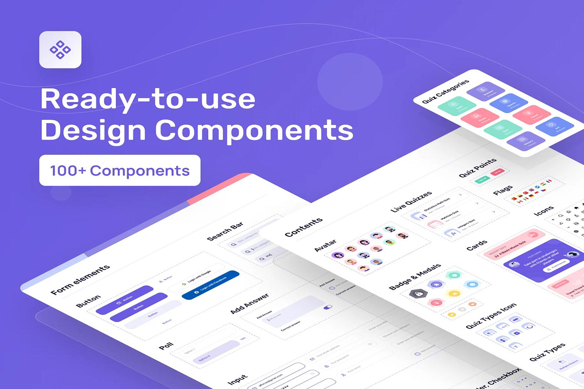 Queezy - Quiz App UI Kit, an UI Kit Template by Creative Perspective (Photo 7 of 8)