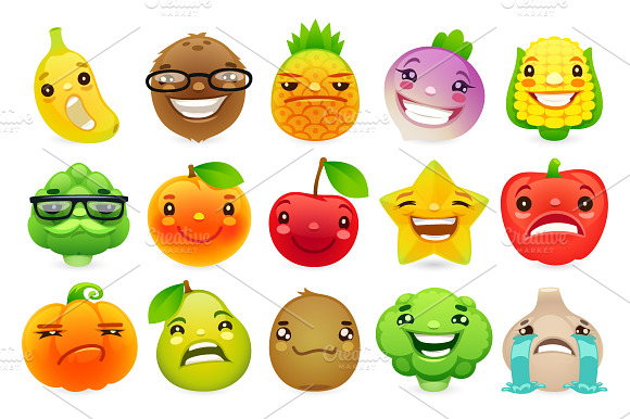 Funny Fruits And Vegetables Set.2