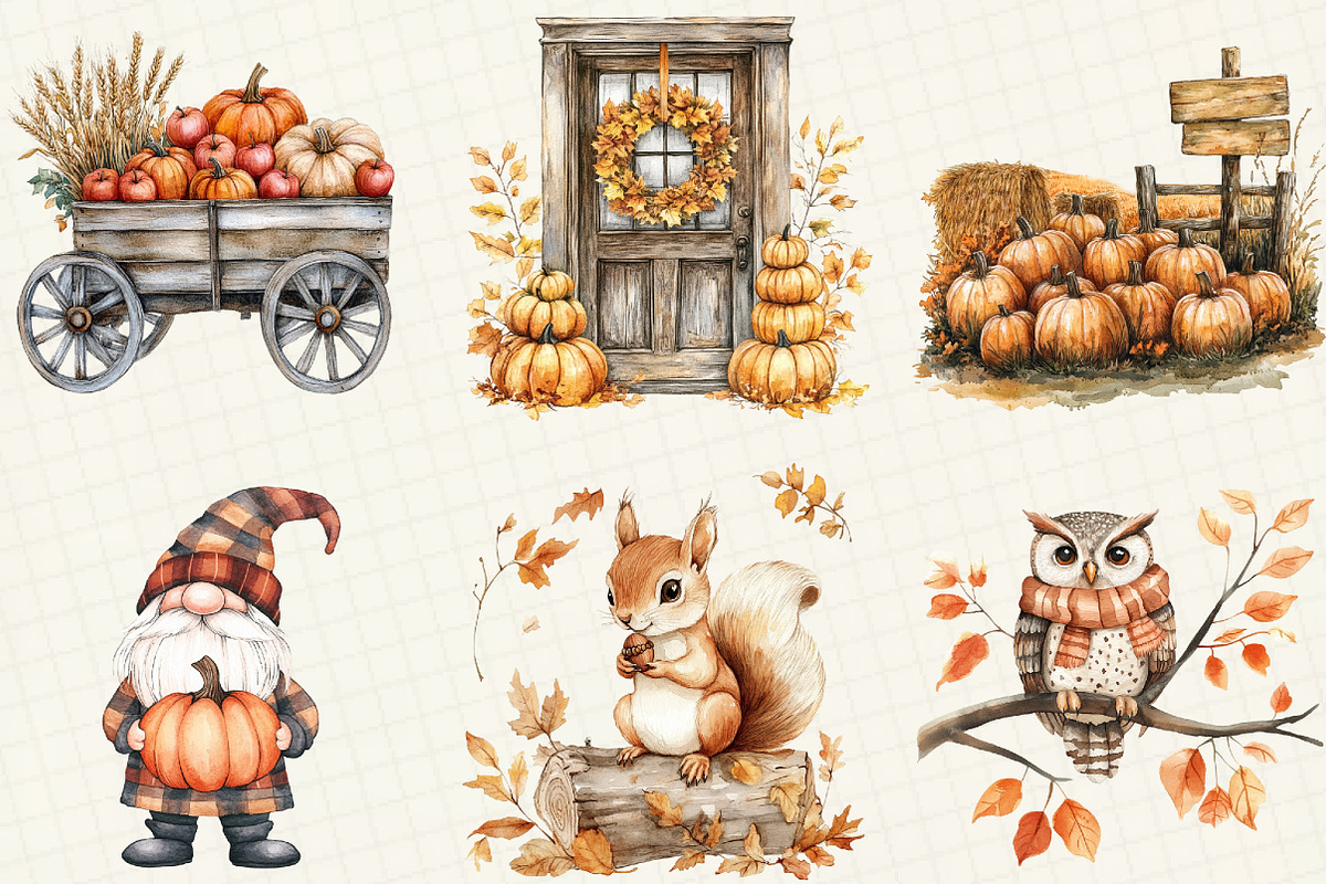 Fall Autumn Sublimation Clipart, an Illustration by OK Design (Photo 5 of 5)