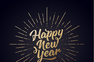 Happy New Year. Lettering Text For