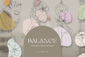 Balance Line Art Illustrations