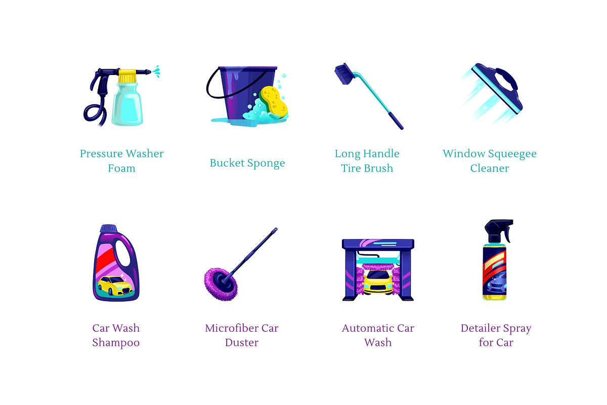 Car Wash Tools, an Object Graphic by Deemak Daksina (Photo 3 of 3)