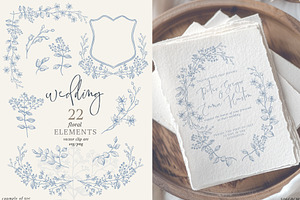 Floral wedding clip art. Artisan