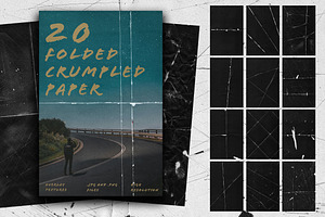 20 Folded Crumpled Paper Overlay, a Texture Graphic by smishura
