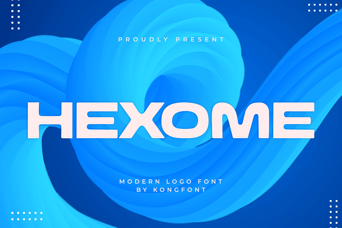 Hexome - Modern Logo Font, a Sans Serif Font by overlaytemplates (Photo 1 of 5)
