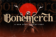 Bonemerch - Modern Gothic Serif Font, a Serif Font by Rishsketch (Thumbnail 1 of 13)