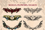 Skulls, Flowers and Snakes | Vintage, a Decorative Illustration by Ink Stories (Thumbnail 11 of 12)