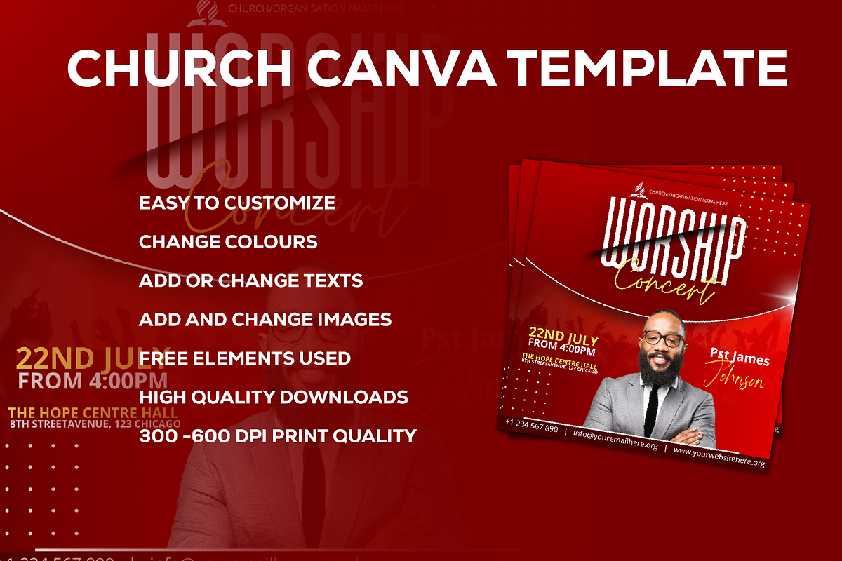 Church Flyer Canva Template, a Social Media Template by Sipi_Graphics (Photo 2 of 3)