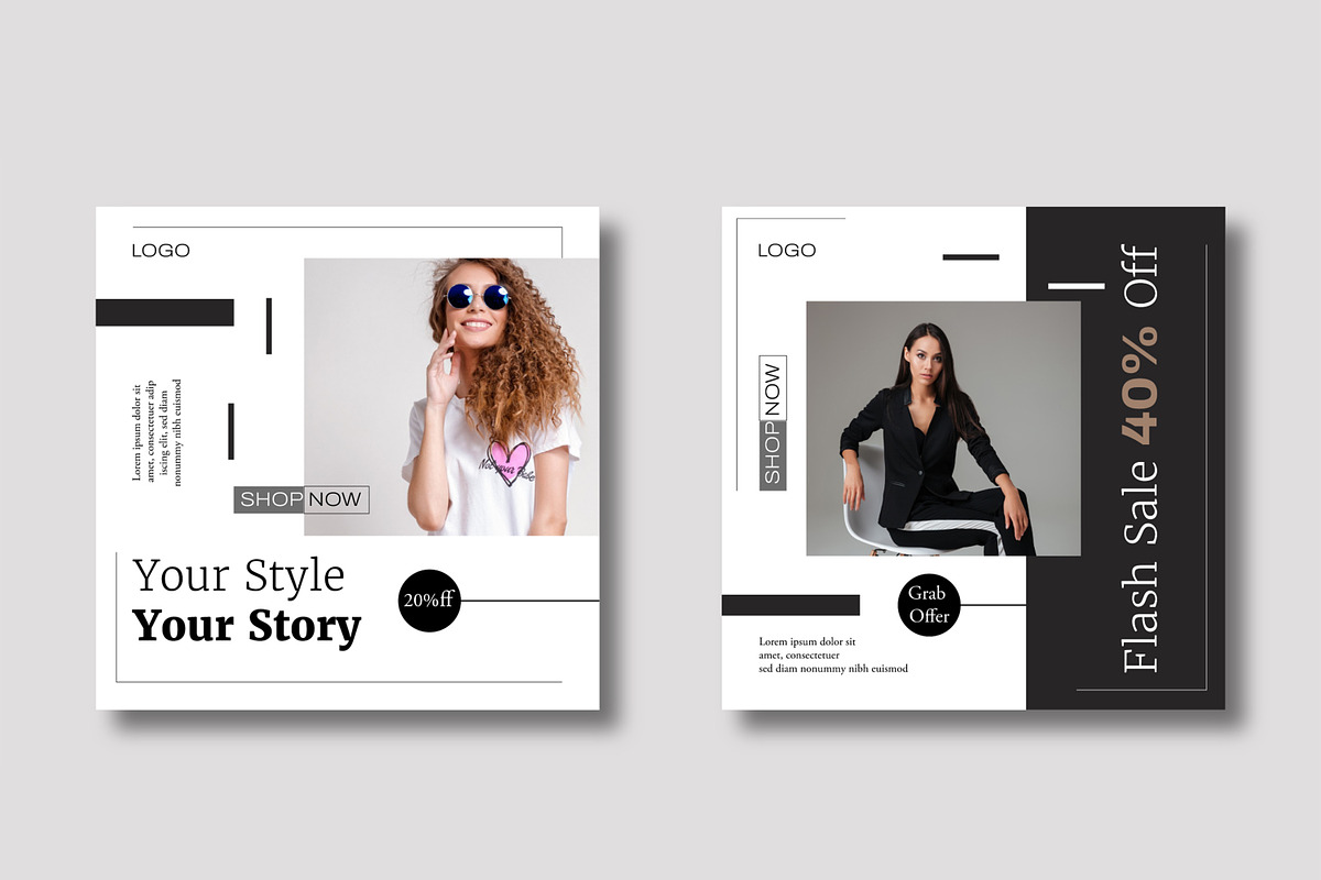 Modern Fashion Social Media Set preview 3