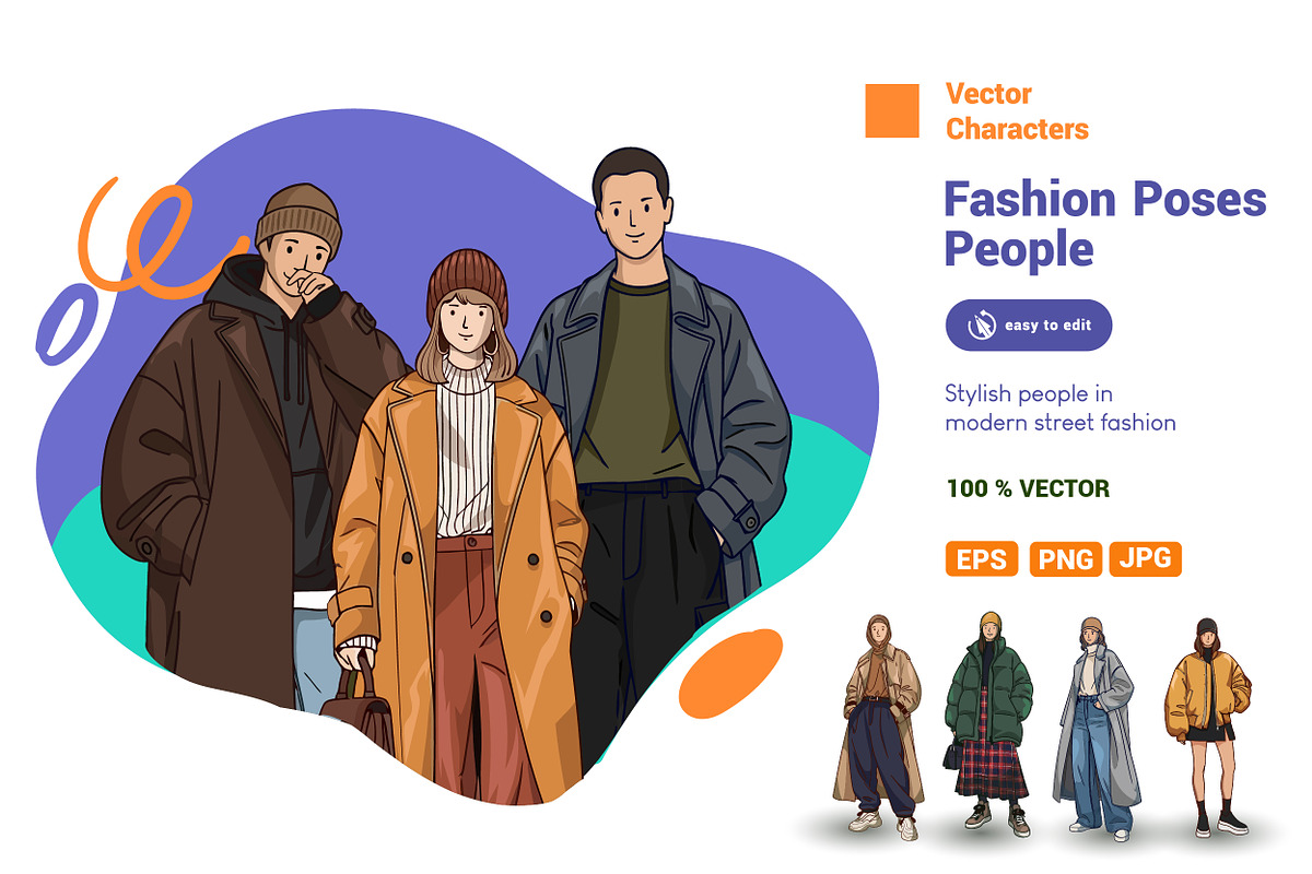 Modern Street Fashion Characters, an Illustration by OtpirusGraphic (Photo 1 of 5)