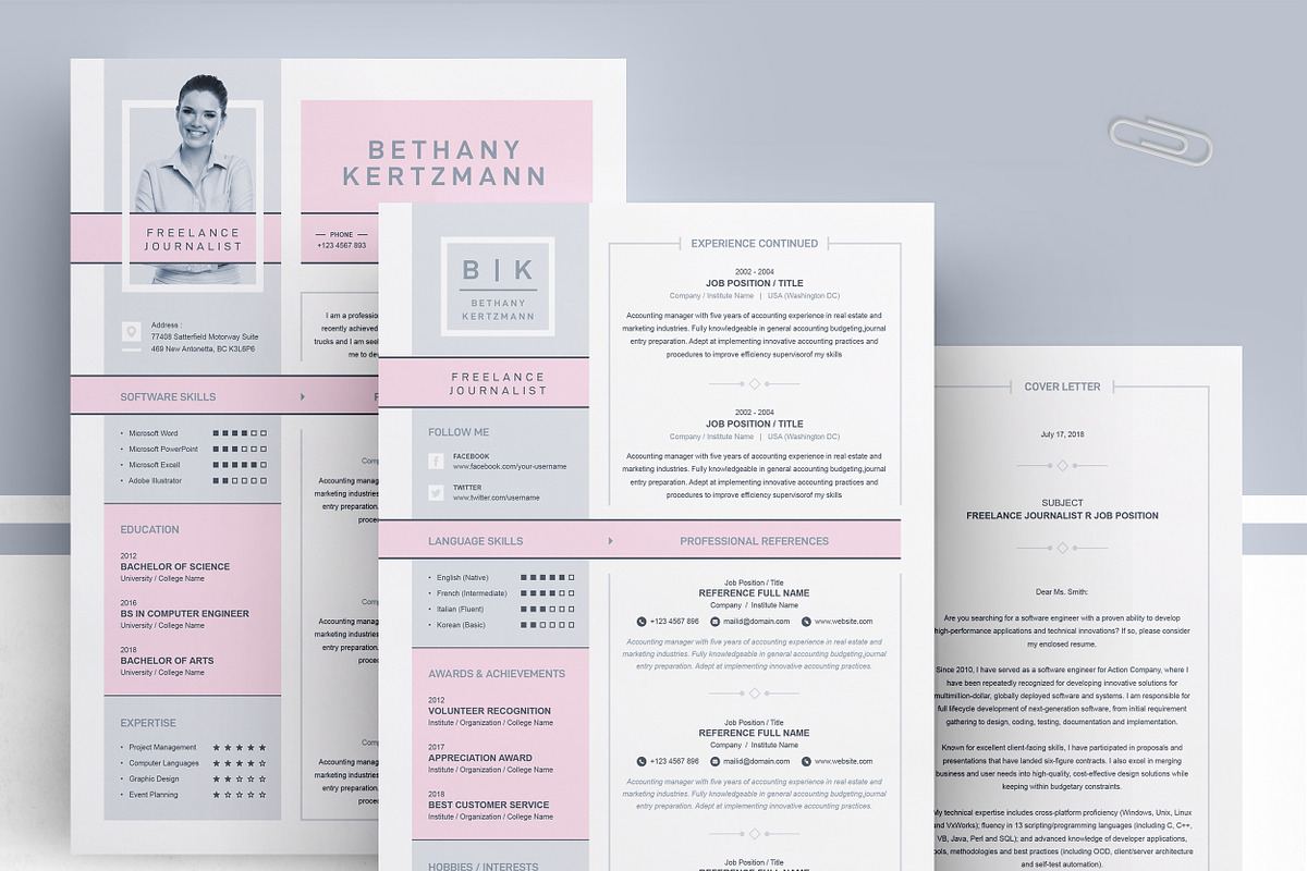 Cool & Creative CV / Resume Design, a Resume Template by ResumeInventor (Photo 4 of 6)