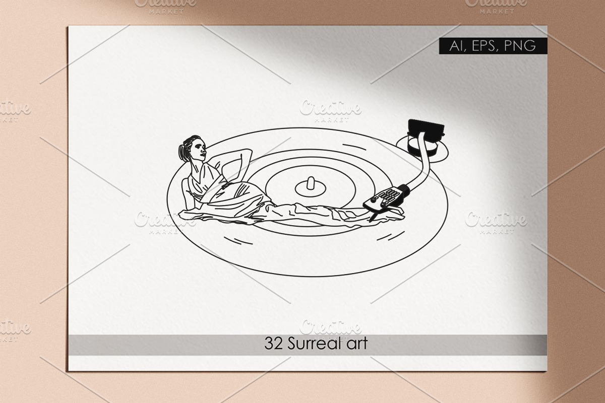 Surreal art. Surrealism line art, an Animal Illustration by velychko.ua (Photo 5 of 8)