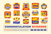 Congratulations Stickers Set, an Emoji Icon by Creative Stall (Thumbnail 1 of 9)