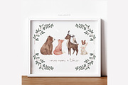 Little Forest watercolor clipart, an Animal Illustration by Estudio 812 (Thumbnail 4 of 9)