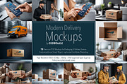 Modern Delivery Mockups, a Packaging Mockup by OSORIOartist (Thumbnail 1 of 4)