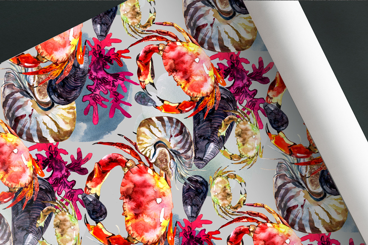 Ocean animals and fish clipart, a Pattern Graphic by ArtSpotVeronika (Photo 8 of 15)