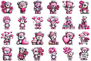 Valentine’s  Teddy Bear Coquette Cli, an Illustration by DreamCafeArt (Thumbnail 3 of 6)