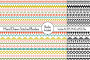 Hand Drawn Stitched Borders, a Pattern Graphic by Melissa Held Designs (Thumbnail 1 of 3)