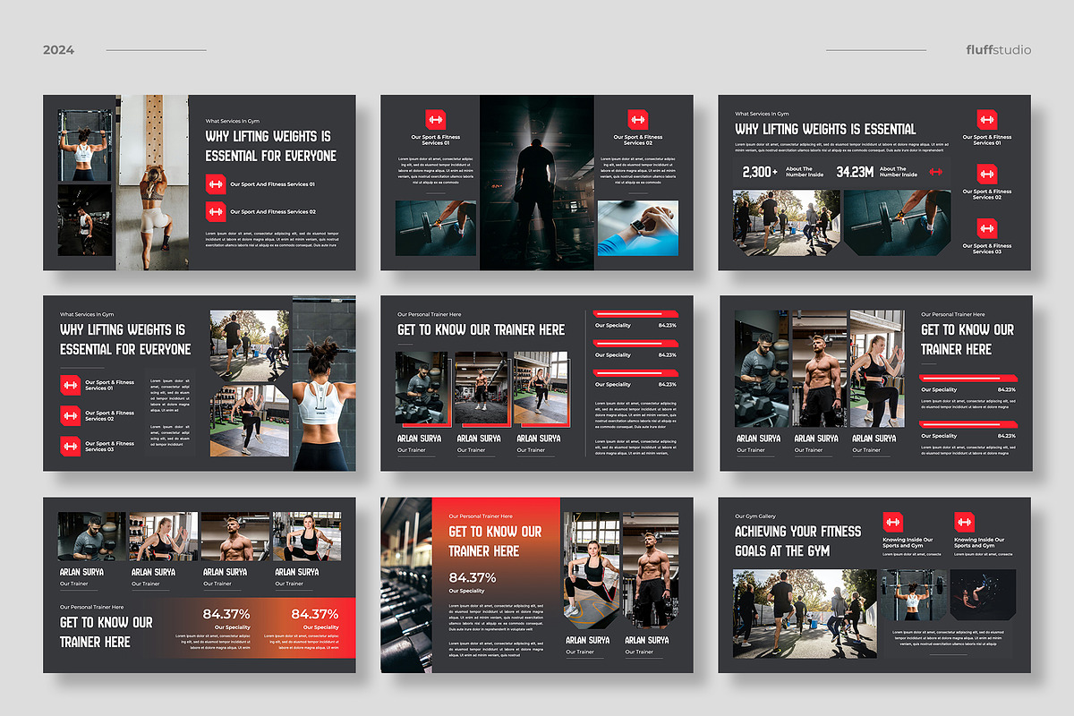 Gym & Sports Google Slides Template, a Presentation Template by fluffstudio (Photo 3 of 4)