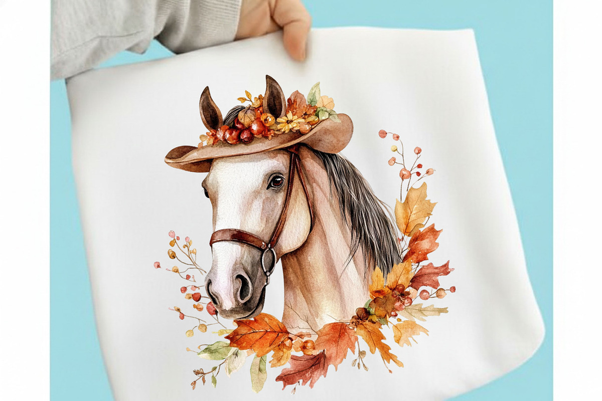 Watercolor Cowboy Autumn Clipart, a Seasonal Illustration by designcity5 (Photo 3 of 5)