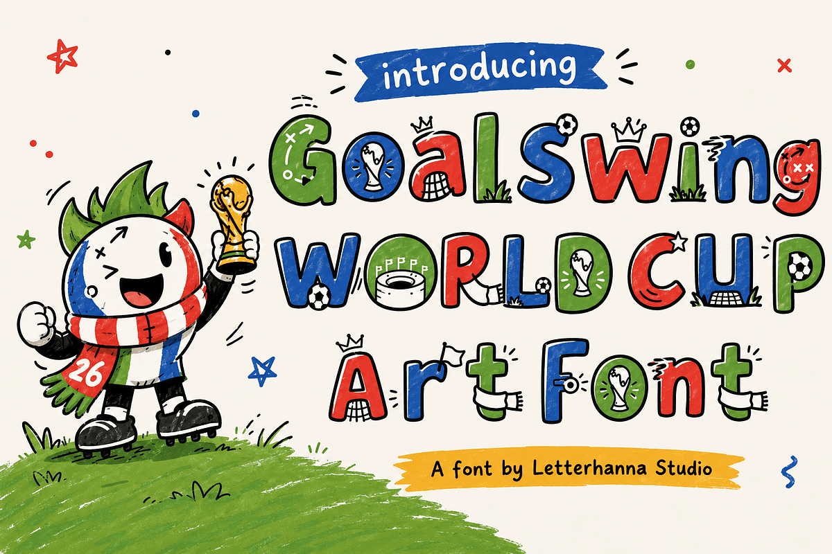 Goalswing | Soccer World Cup Font, a Symbol Font by Letterhanna Studio (Photo 1 of 9)