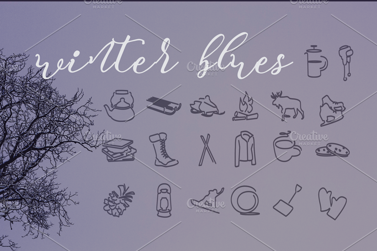 Winter Blues Icon Set, an Icon by Juliane Bone Design (Photo 1 of 3)