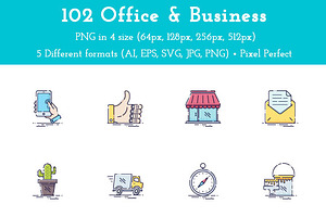 102 Office & Business Colorful Icons
