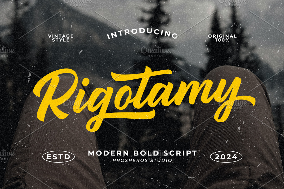 Rigotamy - Script Font, a Script Font by prps.std (Photo 1 of 6)