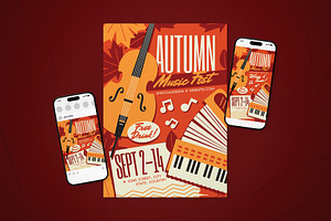Autumn Music Festival Flyer Set, a Flyer Template by The Good Store