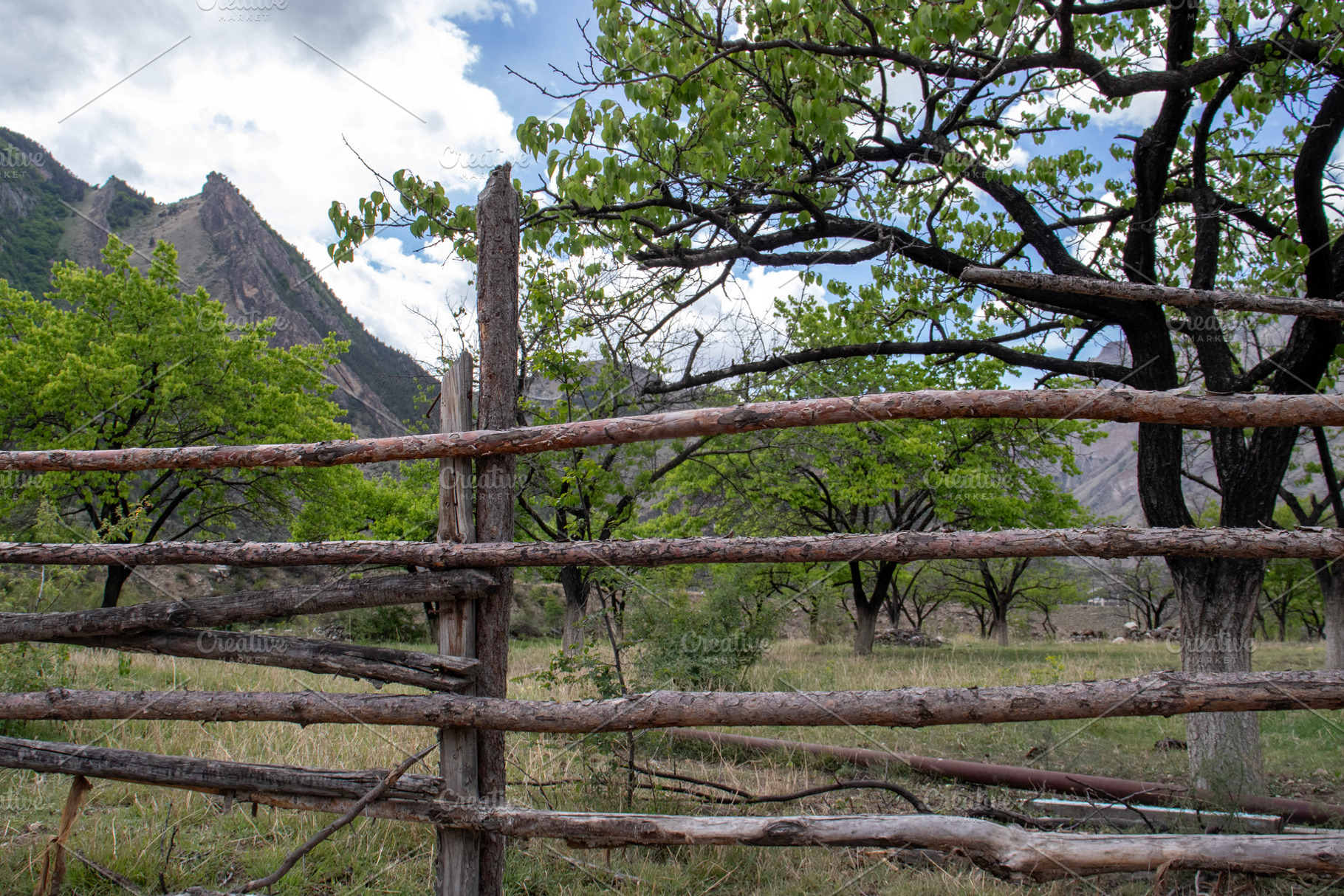 The garden in the mountains is fence, a Technology Photo by Schreibikus