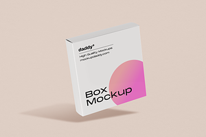 Thin Square Box Mockup