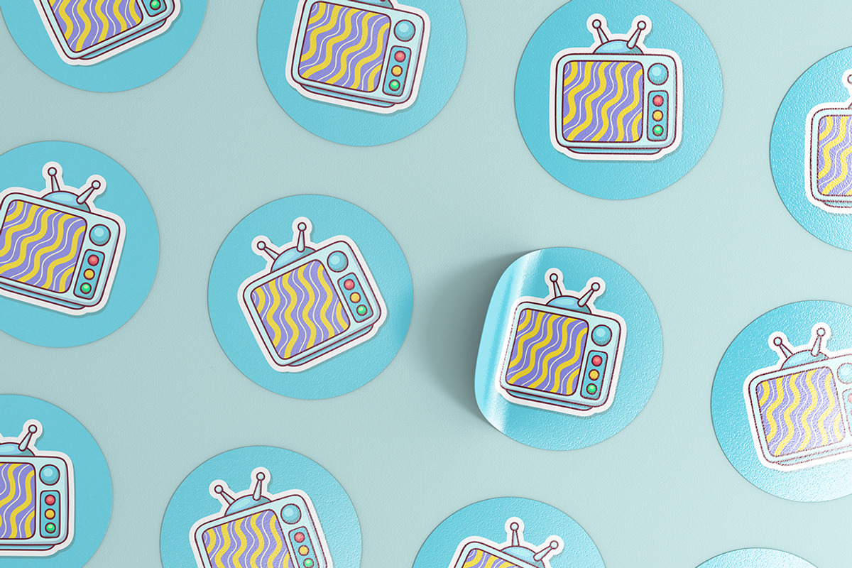 Round Sticker Mockup, a Product Mockup by Graphicboom (Photo 4 of 4)