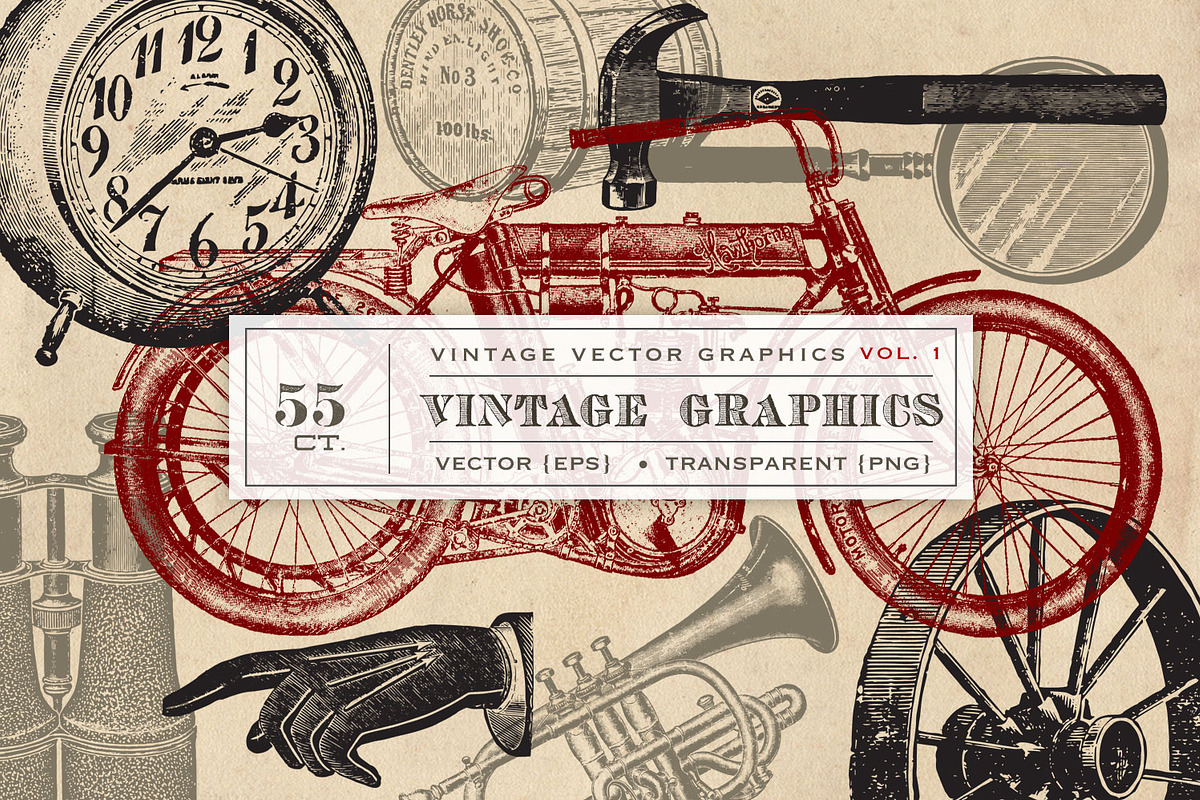 55 Vintage Vector Graphics, an Object Graphic by Eclectic Anthology (Photo 1 of 5)