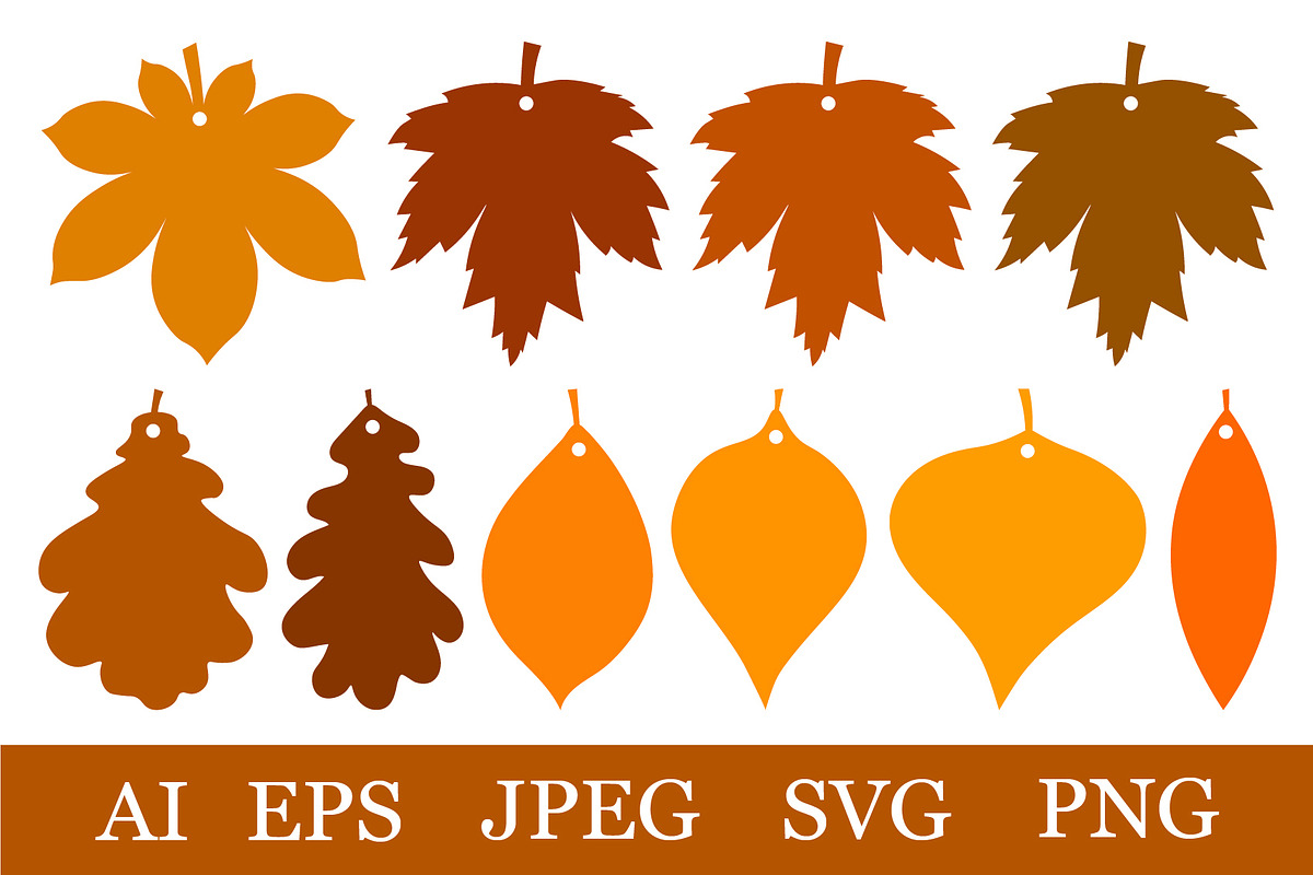 Fall Leaves silhouette Gift Tags, an Illustration by IrinaShishkova (Photo 1 of 2)