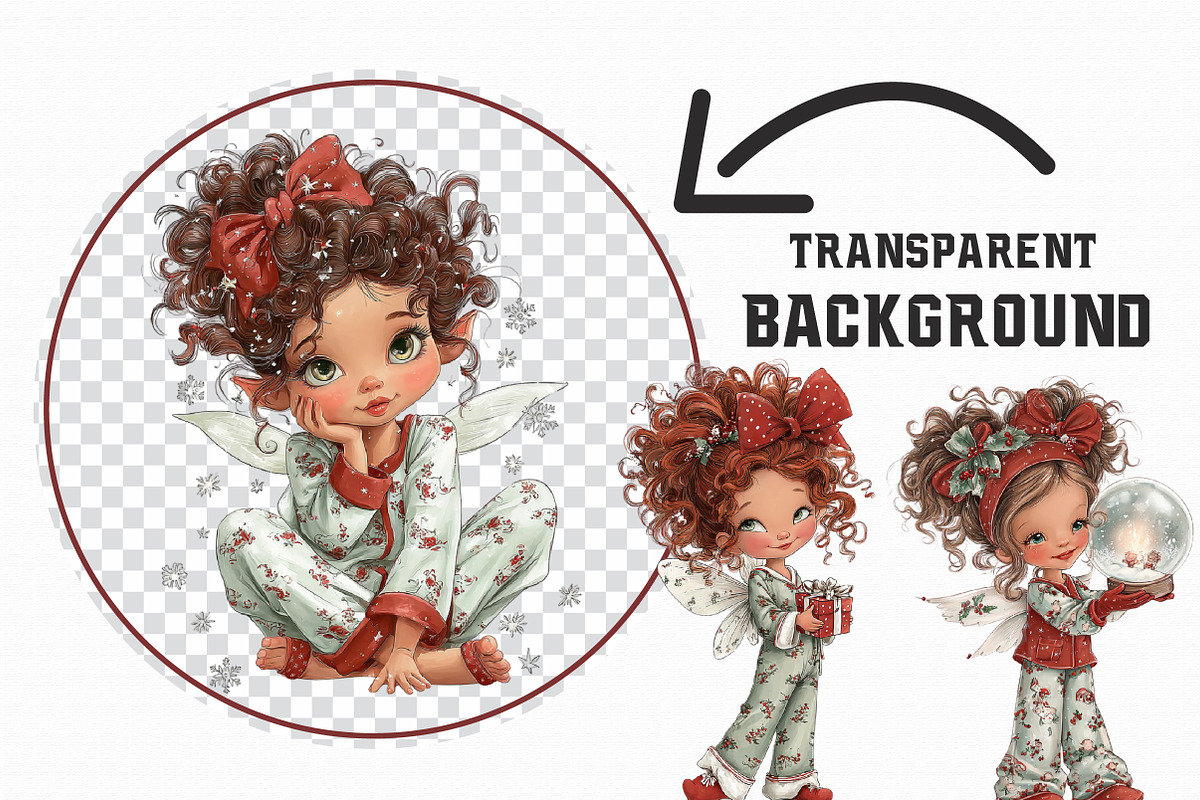 Whimsical Christmas Fairy Clipart, an Illustration by Libby Wishes (Photo 3 of 6)