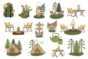 Camping Clipart Set, a Decorative Illustration by Mari_Caliart (Thumbnail 4 of 15)