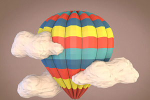 Cartoon Balloon Low Poly