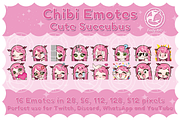 Chibi Succubus Emotes for Twitch, an Illustration by Foxify Arts (Thumbnail 2 of 4)