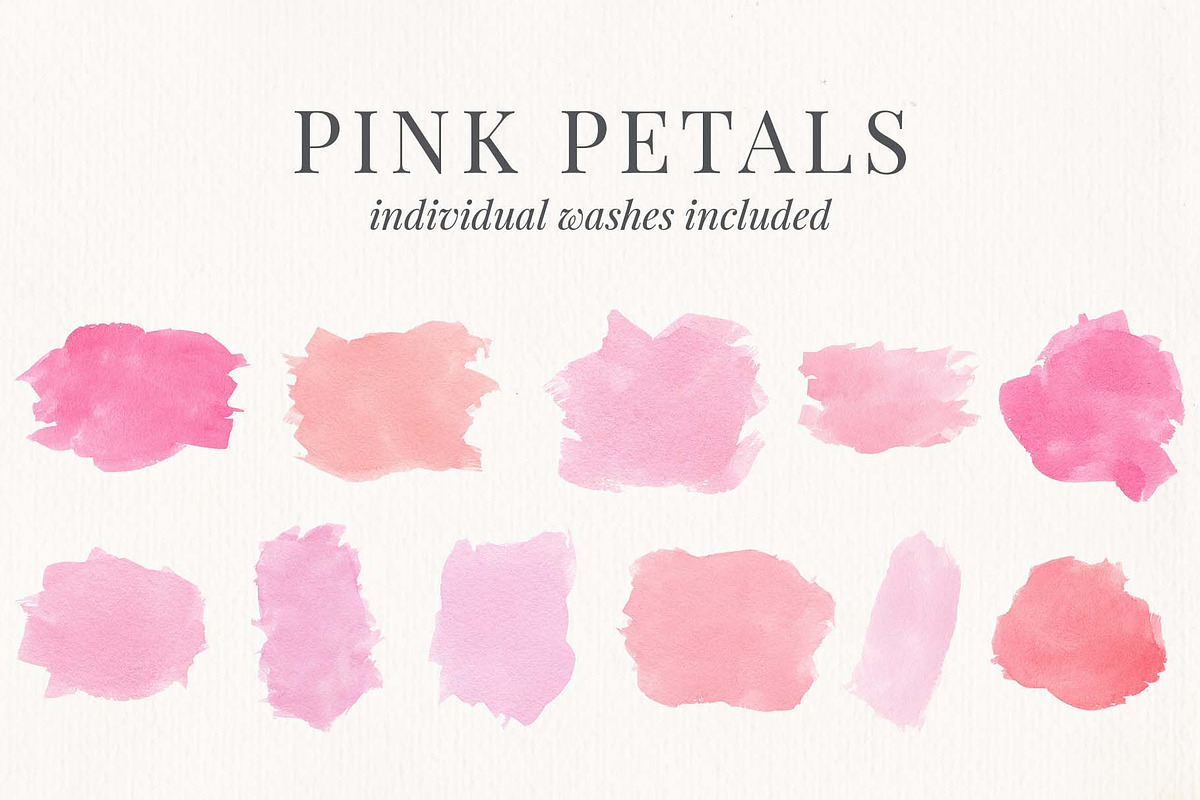 Pink Petals Watercolor Clip Art, a Texture Graphic by Chelsea Bromley (Photo 4 of 4)
