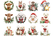 Christmas Poodle Watercolor Clipart, a Seasonal Illustration by CitraGraphics (Thumbnail 3 of 5)