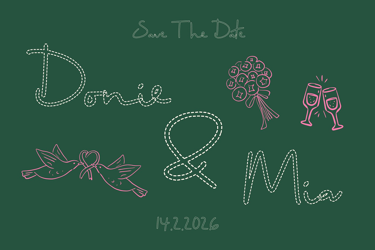 CS Wardine Dashed, a Script Font by Craft Supply Co. (Photo 6 of 8)
