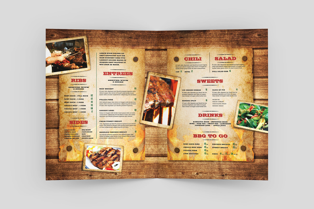 BBQ Restaurant Menu Template, a Brochure Template by StockLayouts (Photo 2 of 4)