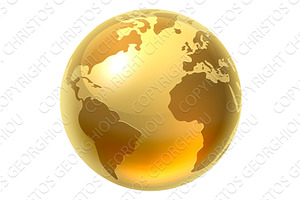 World Globe Earth Global Map Woodcut, an Object Illustration by Christos Georghiou