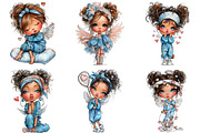 Whimsical Valentine Angel Clipart, an Illustration by DreamArtGraphic (Thumbnail 3 of 4)