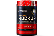 2lb Whey Protein Jar Mockup B1-Pro, a Packaging Mockup by Design Warlord (Thumbnail 1 of 16)