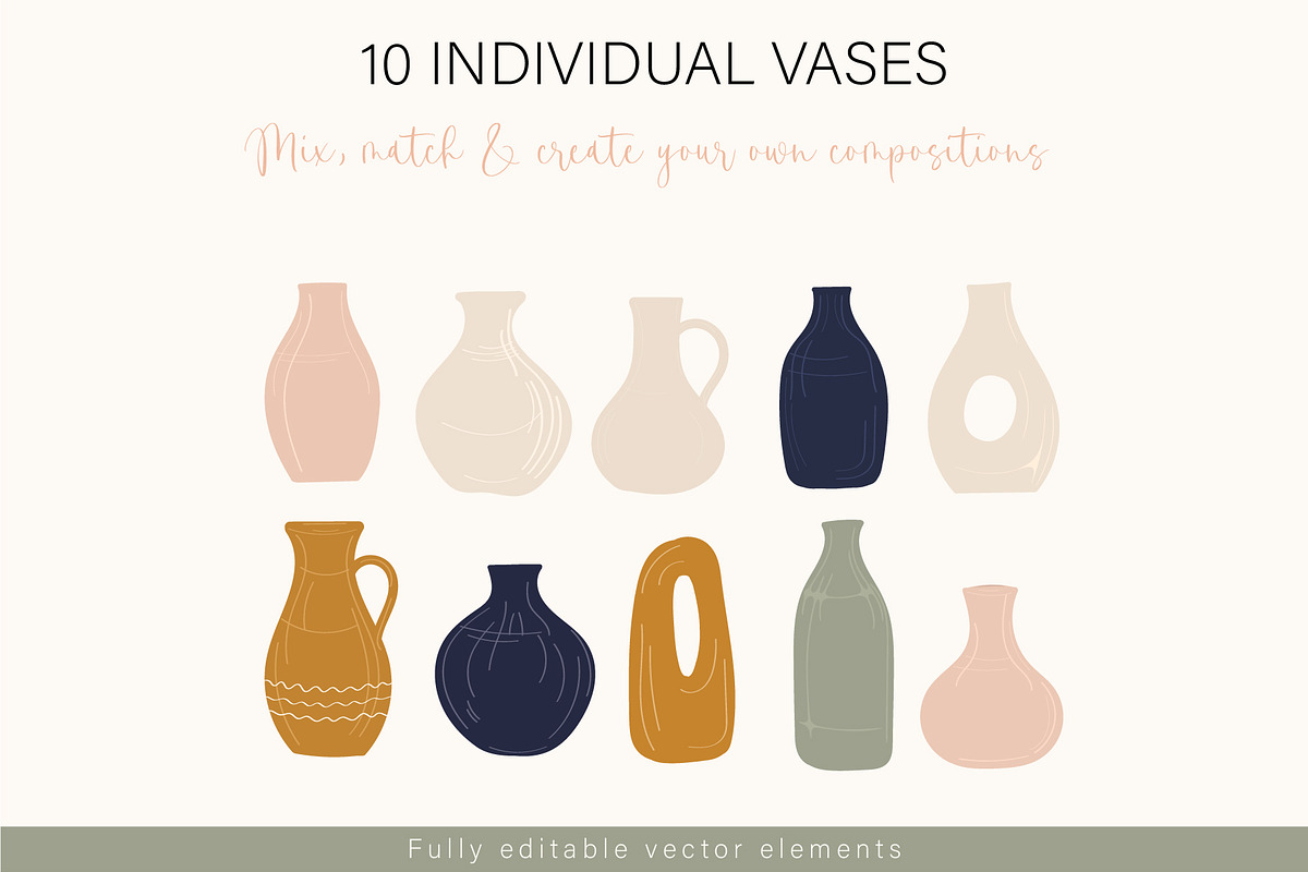 Vases & Bouquets Botanical Set, an Object Graphic by OREHOVKA (Photo 3 of 5)