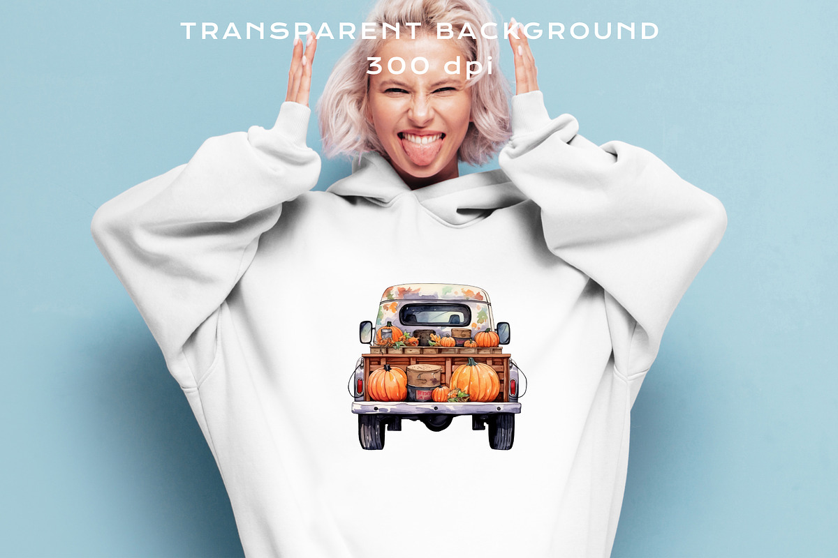 Halloween Truck With Pumpkin Clipart, a Seasonal Illustration by Rabbit Heart (Photo 7 of 10)