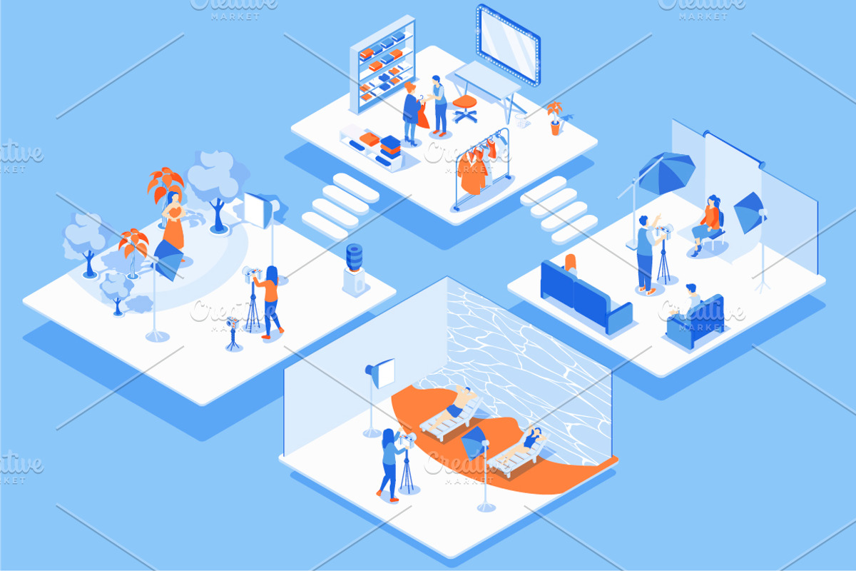 Isometric Office Illustrations Pack, a Work Illustration by alexdndz